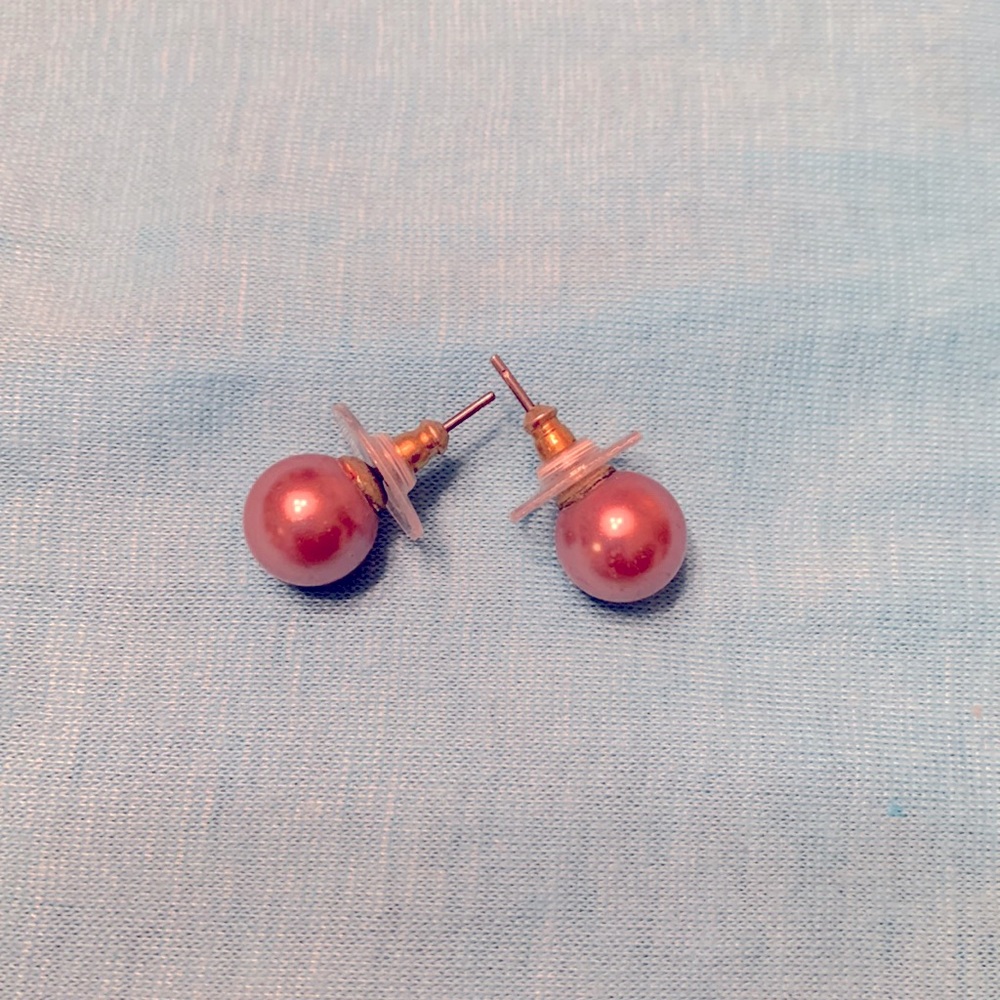Light pink costume earrings
